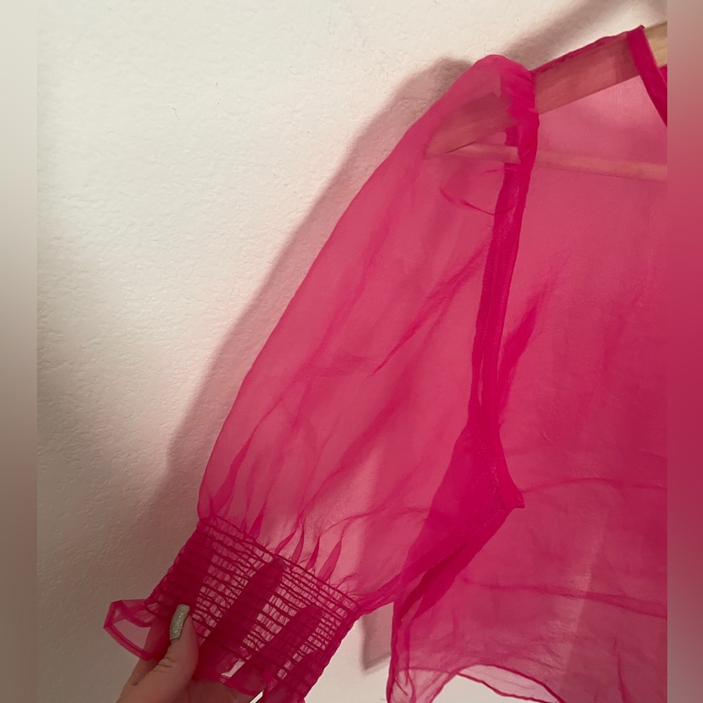 House of Harlow 1960 Pink Sheer Blouse - Picture 4 of 8
